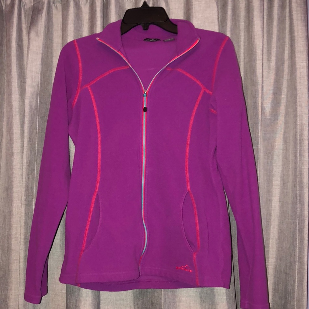 Zipper down Eddie Bauer fleece jacket
